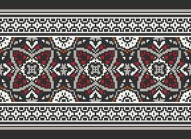 Pixel traditionell ethnisch Muster Paisley Blume Ikat Hintergrund abstrakt aztekisch afrikanisch indonesisch indisch nahtlos Muster zum Stoff drucken Stoff Kleid Teppich Vorhänge und Sarong vektor