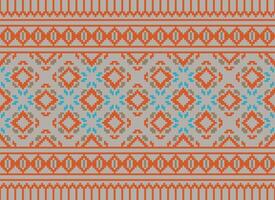 geometrisch Muster von modern stilvoll Textur. Grenzen im das bilden von ein Pixel Ornament zum Stickerei, Keramik Fliesen und Textil- Innere Design Elemente. nahtlos Illustration vektor