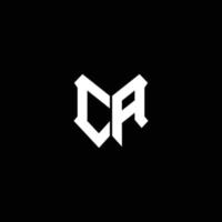 ca-Logo-Monogramm mit Schildform-Designvorlage vektor