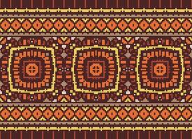 ethnisch geometrisch Stoff Muster Kreuz Stich.ikat Stickerei ethnisch orientalisch Pixel Muster Blau Hintergrund. abstrakt, vektor, illustration. Textur, Kleidung, Rahmen, Dekoration, Motive, Seide Hintergrund. vektor