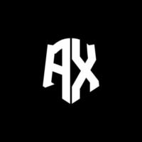 Axt-Monogramm-Buchstaben-Logo-Band mit Schild-Stil auf schwarzem Hintergrund isoliert vektor