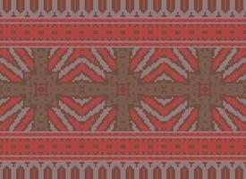 ethnisch geometrisch Stoff Muster Kreuz Stich.ikat Stickerei ethnisch orientalisch Pixel Muster Blau Hintergrund. abstrakt, vektor, illustration. Textur, Kleidung, Rahmen, Dekoration, Motive, Seide Hintergrund. vektor