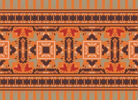 Pixel ethnisch Muster Vektor Hintergrund. nahtlos Muster traditionell, Design zum Hintergrund, Hintergrund, Batik, Stoff, Teppich, Kleidung, Verpackung, und textil.ethnisch Muster Vektor Illustration.