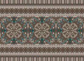 Pixel traditionell ethnisch Muster Paisley Blume Ikat Hintergrund abstrakt aztekisch afrikanisch indonesisch indisch nahtlos Muster zum Stoff drucken Stoff Kleid Teppich Vorhänge und Sarong vektor