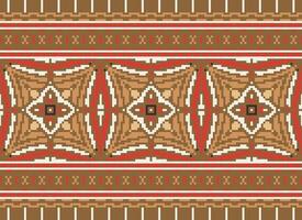 pixel ukrainska, vitryska folk konst vektor sömlös mönster i röd och svart, inspirerad förbi traditionell broderi vyshyvanka