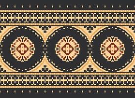 ethnisch geometrisch Stoff Muster Kreuz Stich.ikat Stickerei ethnisch orientalisch Pixel Muster Blau Hintergrund. abstrakt, vektor, illustration. Textur, Kleidung, Rahmen, Dekoration, Motive, Seide Hintergrund. vektor