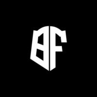bf-Monogramm-Buchstaben-Logo-Band mit Schild-Stil auf schwarzem Hintergrund isoliert vektor