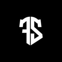 fs monogram brev logotyp band med sköld stil isolerad på svart bakgrund vektor