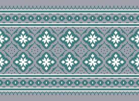 Pixel traditionell ethnisch Muster Paisley Blume Ikat Hintergrund abstrakt aztekisch afrikanisch indonesisch indisch nahtlos Muster zum Stoff drucken Stoff Kleid Teppich Vorhänge und Sarong vektor