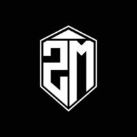 zm logotyp monogram med emblem form kombination tringle på topp designmall vektor