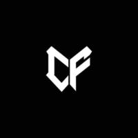 cf logotyp monogram med sköld form designmall vektor