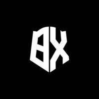 bx-Monogramm-Buchstaben-Logo-Band mit Schild-Stil auf schwarzem Hintergrund isoliert vektor