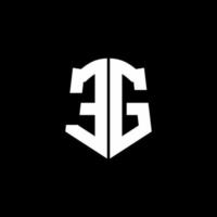 zB Monogramm-Buchstaben-Logo-Band mit Schild-Stil auf schwarzem Hintergrund isoliert vektor