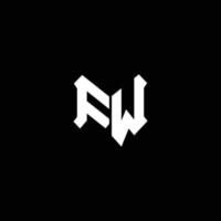 fw-Logo-Monogramm mit Schildform-Designvorlage vektor
