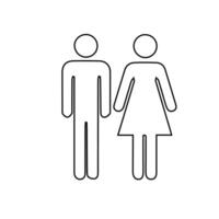 Mädchen und Jungs Toilette unterzeichnen. Männer und Frauen Toilette Symbol. Toilette Symbol Zeichen Symbol. Vektor Illustration.
