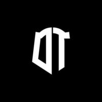 ds Monogramm Buchstabe Logo Band mit Schild-Stil auf schwarzem Hintergrund isoliert vektor