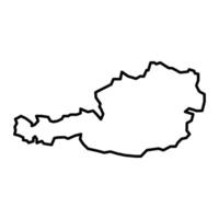 schwarz Vektor Österreich Gliederung Karte isoliert auf Weiß Hintergrund
