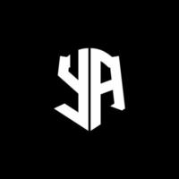 ya monogram brev logotyp band med sköld stil isolerad på svart bakgrund vektor