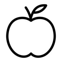 schwarz Vektor Apfel Symbol isoliert auf Weiß Hintergrund