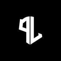 pl-Monogramm-Buchstaben-Logo-Band mit Schild-Stil auf schwarzem Hintergrund isoliert vektor