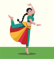 Illustration von indisch klassisch Tänzer durchführen bharatnatyam vektor