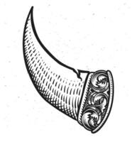 Illustration von Wikinger Horn mit Gravur Ornament Stil. vektor