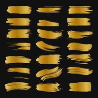 samling av gyllene målardrag för att göra en bakgrund för din design, gyllene varm folie, bladguld vektor
