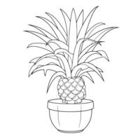 saftig ananas översikt ikon i vektor formatera för tropisk mönster.