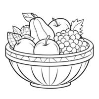 elegant Obst Korb Gliederung Symbol im Vektor Format zum gesund Entwürfe.