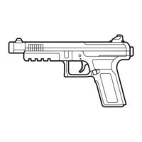 modern halbautomatisch Pistole Gewehr Gliederung Symbol im Vektor Format zum Feuerwaffe Entwürfe.