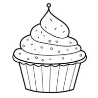 minimalistisch Vektor Gliederung von ein Cupcake Symbol zum vielseitig verwenden.