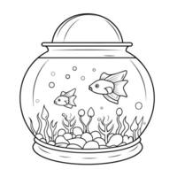 erkunden das Wasser- Welt mit ein detailliert Aquarium Gliederung Symbol Vektor zum vielseitig Design verwenden.