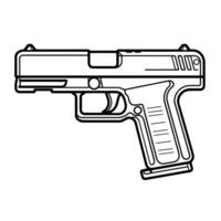 modern halbautomatisch Pistole Gewehr Gliederung Symbol im Vektor Format zum Feuerwaffe Entwürfe.