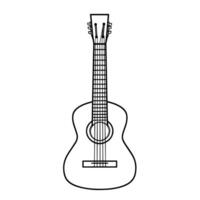 minimalistisch Vektor Gliederung von ein akustisch Gitarre Symbol zum vielseitig verwenden.