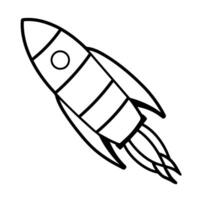 minimalistisch Vektor Gliederung von ein Rakete Symbol zum vielseitig verwenden.