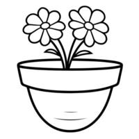 charmant Blume Topf Gliederung Symbol im Vektor Format zum Gartenarbeit Entwürfe.