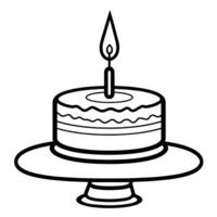charmant Geburtstag Kuchen Gliederung Symbol im Vektor Format zum Feierlichkeiten.