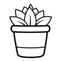 minimalistisch Vektor Gliederung von ein Pflanze Topf Symbol zum vielseitig verwenden.