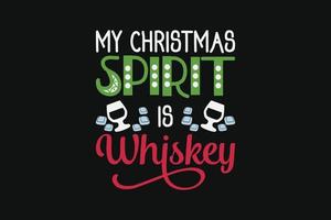 T-Shirt Design mein Weihnachten ist Whisky vektor