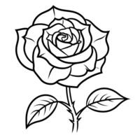elegant Rose Gliederung Symbol im Vektor Format zum Blumen- Entwürfe.