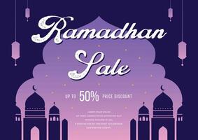 platt ramadan eller Ramadhan affisch design samling med islamic ornament vektor