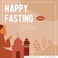 Ramadhan platt design för baner och social media. Lycklig eid mubarak social media berättelse rullar illustration vektor