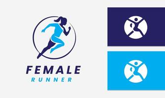 ai generiert Frau sportlich Logo Vektor Symbol Design