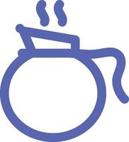 en blå ikon av en kaffe pott vektor