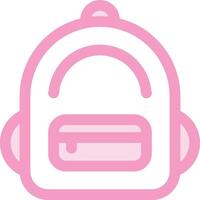 ein Rosa Rucksack Symbol auf ein Weiß Hintergrund vektor