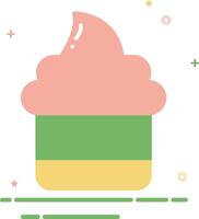 ein Cupcake mit Rosa Glasur und Grün Glasur vektor