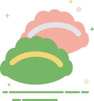 zwei Grün und Rosa Wolken mit ein Grün und Rosa Wolke im das Mitte vektor