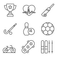 Sportlinie Icons Set vektor