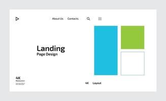 kreativ företag landning sida design med flera olika färgad former vektor