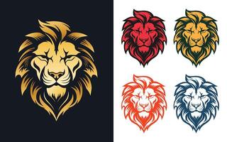 maskot lejon huvud ansikte tatuering eller logotyp vektor illustration